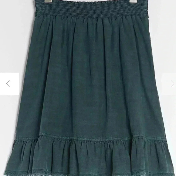 Anthropologie Pilcro Amora Ruffled Mini Black Motif Frayed Tie Waist Skirt Sz S - Picture 3 of 11